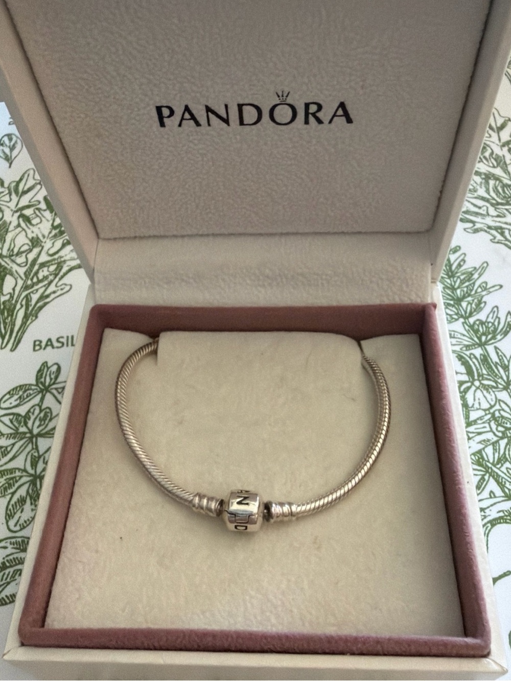 Pandora Silver Snake Chain Bracelet with Signature Logo Clasp - Silver